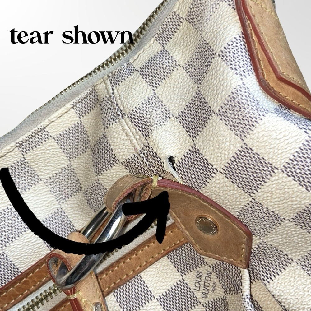 Louis Vuitton Damier Azur Evora MM Vintage Shoulder Tote Bag Checkered Purse - Picture 10 of 16